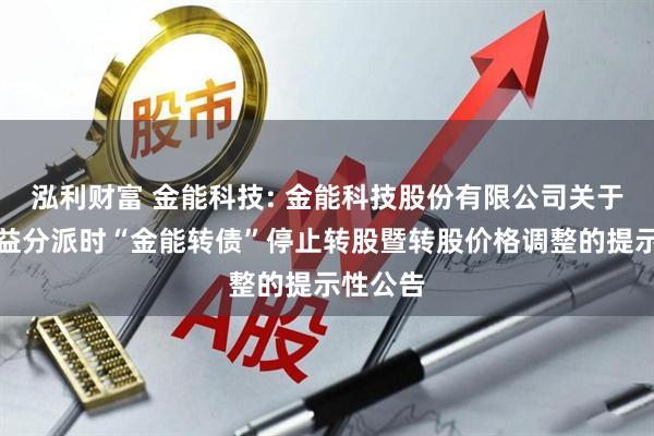 泓利财富 金能科技: 金能科技股份有限公司关于实施权益分派时“金能转债”停止转股暨转股价格调整的提示性公告