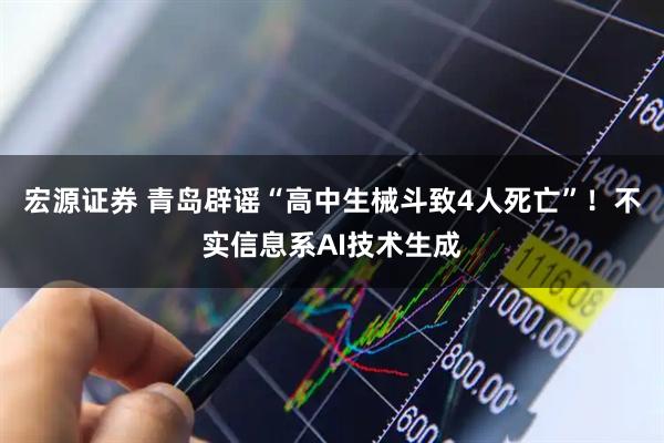 宏源证券 青岛辟谣“高中生械斗致4人死亡”!不实信息系AI技术生成